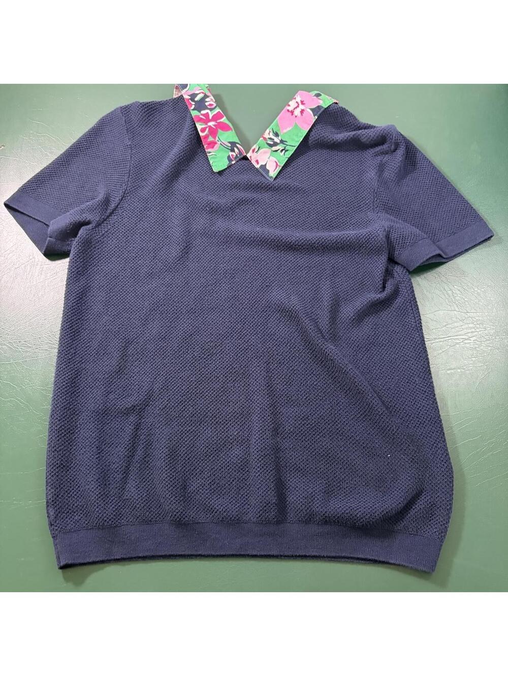 J.Crew Women's Navy and Blue Polo-shirt